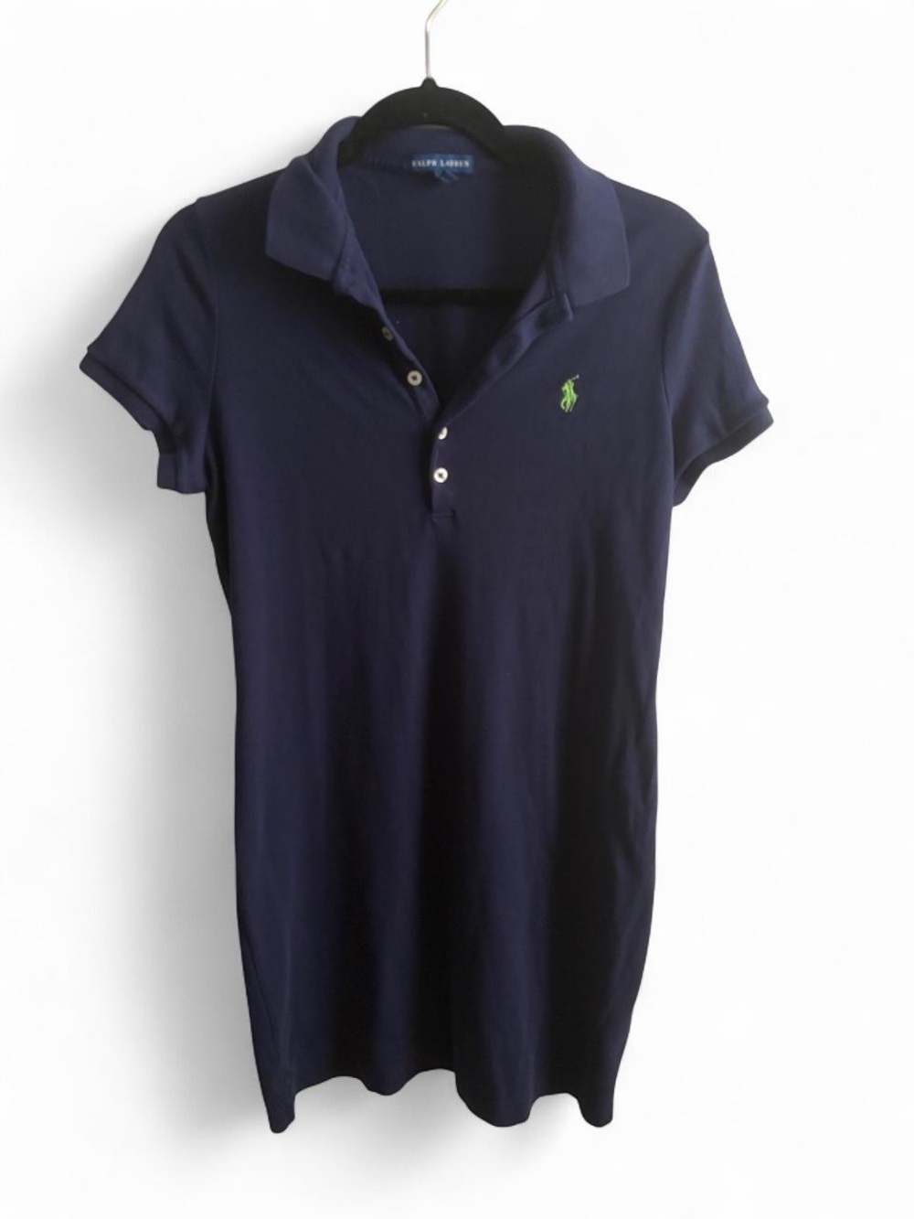 Ralph Lauren Short Sleeve Polo Shirt Dress Navy & Lime Green Pony Size Large